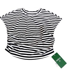 HALARA Black and White Striped Crop Top